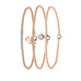Stainless steel roséplated roseplated met kristal voor dames
