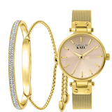 Stainless steel set goldplated Colours by Kate met kristal