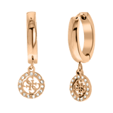 Guess-Ohrringe, Edelstahl, rotvergoldet, 4G-Logo, 15 mm