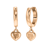 Guess-Ohrringe, Edelstahl, rotvergoldet, Herz, 15 mm