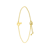 Goldplated armband met letterhanger voor dames