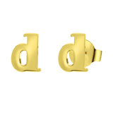 Stainless steel goldplated oorknoppen letter voor dames