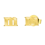 Stainless steel goldplated oorknoppen letter voor dames