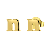 Stainless steel goldplated oorknoppen letter voor dames