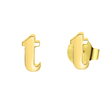 Stainless steel goldplated oorknoppen letter voor dames