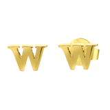 Stainless steel goldplated oorknoppen letter voor dames