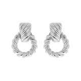Silberfarbene Bijoux-Statement-Ohrringe
