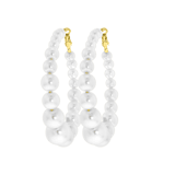 Silberfarbene Bijoux-Ohrringe mit Perlen