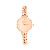 Donna Mae Armbanduhr mit rosafarbenem Gourmetglied-Armband