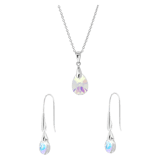 Zilveren set kristal AB