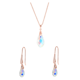 Schmuckset, 925 Silber, rotvergoldet, Kristall AB