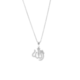 Kette & Anhänger, 925 Silber, Allah, mit Zirkonia
