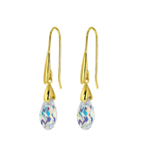 Zilveren goldplated oorringhangers met kristal voor dames