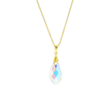 Zilveren goldplated ketting met hanger met kristal voor dames