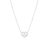 Zilveren ketting met hanger hart zirkonia