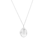 Halskette & Anhänger, 925 Silber, Medaillon, oval, Zirkonia