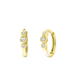 Zilveren goldplated oorringen met zirkonia voor dames