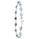 Zilveren armband druppels met blauwe zirkonia