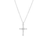 Zilveren ketting met hanger kruis zirkonia voor dames