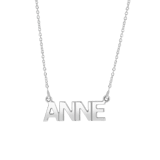 Zilveren naamketting capital voor dames