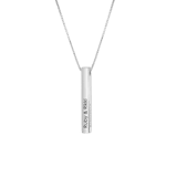 Zilveren ketting 3d bar zwarte gravering voor dames