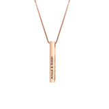 Kette, 925 Silber, rotvergoldet, 3D, Steg, schwarze Gravur