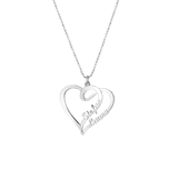 Zilveren naamketting sierhart voor dames