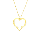 Zilveren goldplated naamketting hart voor dames