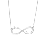 Zilveren naamketting infinity voor dames