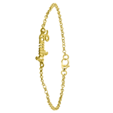 Zilveren goldplated naamarmband voor dames