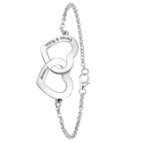 Armband, 925 Silber, Herzchen, Gravur
