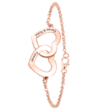 Zilveren roséplated armband hart voor dames