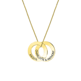 Kette, 925 Silber, gold, 2 Ringe, Gravur