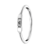 Zilveren ring bar zwarte gravering
