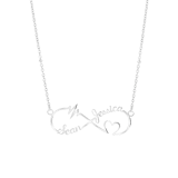 Stainless steel naamketting infinity/heart/heartbeat