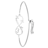 Namensarmband, Edelstahl, Infinity/Heart/Heartbeat