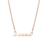 Stainless steel roséplated naamketting met hanger voor dames