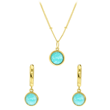 Zilveren goldplated sieradenset met amazoniet voor dames