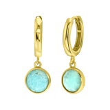 Zilveren goldplated oorringen met amazoniet voor dames