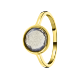 Zilveren goldplated ring met labradoriet voor dames