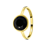 Ring aus 925 Silber, gold, Edelstein schwarzer Onyx