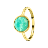 Ring, 925 Silber, vergoldet, Edelstein Amazonit