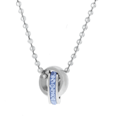 Kinderhalskette, Edelstahl, Kristall in Aqua Bohemica