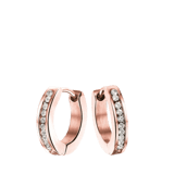 Stainless steel roséplated kinderoorbellen met wit kristal