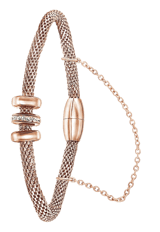 Stainless steel roséplated fantasiearmband met hanger met kristal voor dames