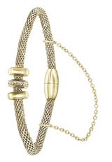 Stainless steel goldplated fantasiearmband met hanger met kristal voor dames