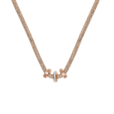 Stainless steel roséplated ketting met hanger met kristal voor dames