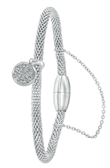 Armband aus Edelstahl/Mesh mit Kristall