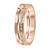 Stainless steel roséplated ring met kristal voor dames