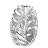 Ring aus Edelstahl mit Gourmetglied und Kristallbesatz